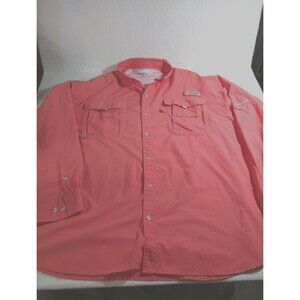 Columbia PFG Shirt XXL Salmon Long Sleeve Vented Omni-Shade Fishing Quick Dry